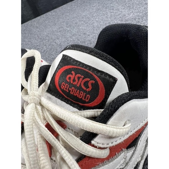 ASICS GEL Diablo Shoes Mens 11 White Black Red Leather Running Sneakers 1191A199 - Picture 2 of 13